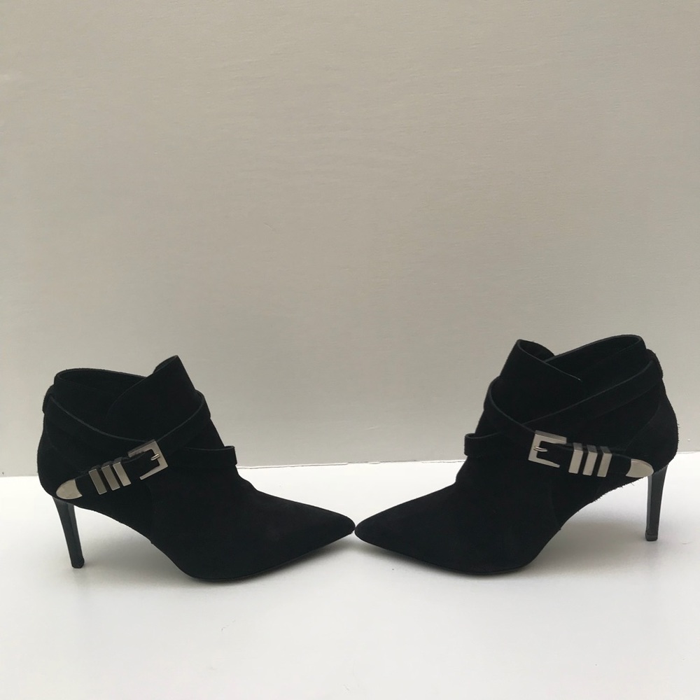 Saint Laurent Paris black suede ankle boots
